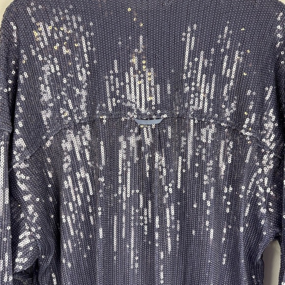 Pilcro Long Sleeve Oversized Sequin Buttondown Shirt Sz M NWT - Picture 11 of 11